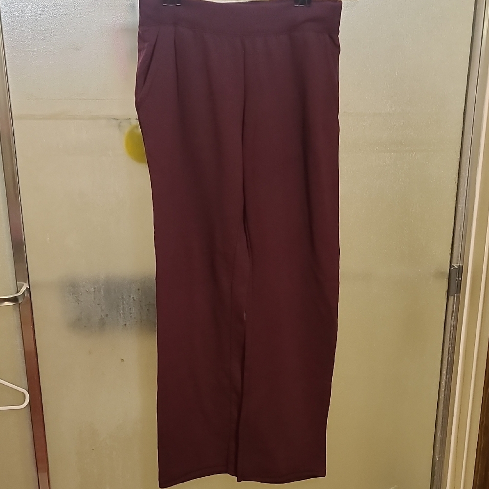 Burgundy Wide-Leg Pants